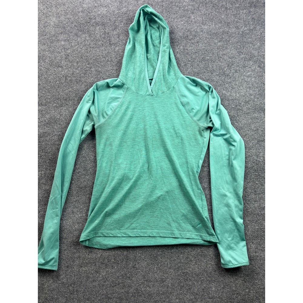 The North Face FlashDry Hoodie Womens Small Teal Heathered Performance Pullover